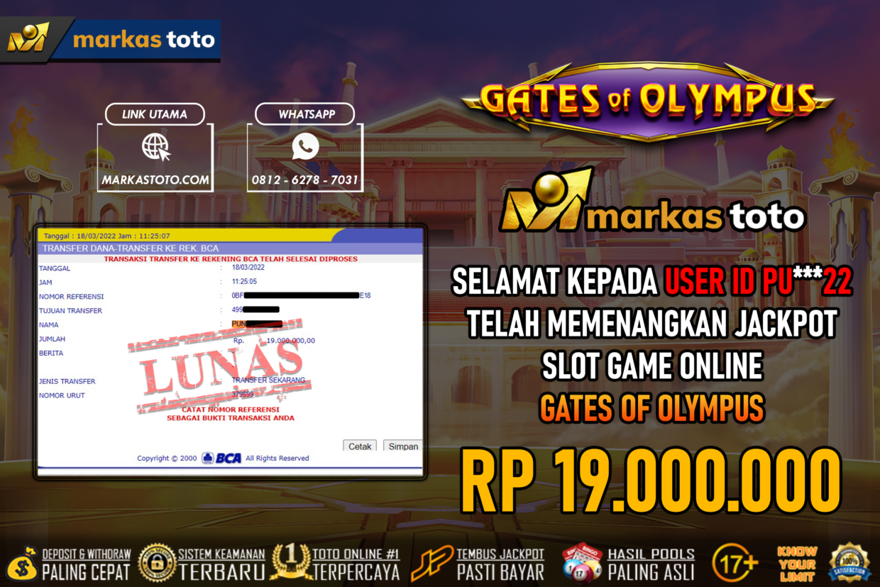 BUKTI PEMBAYARAN MEMBER JP SLOT GATES OF OLYMPUS DI MARKASTOTO USER ID PU***22