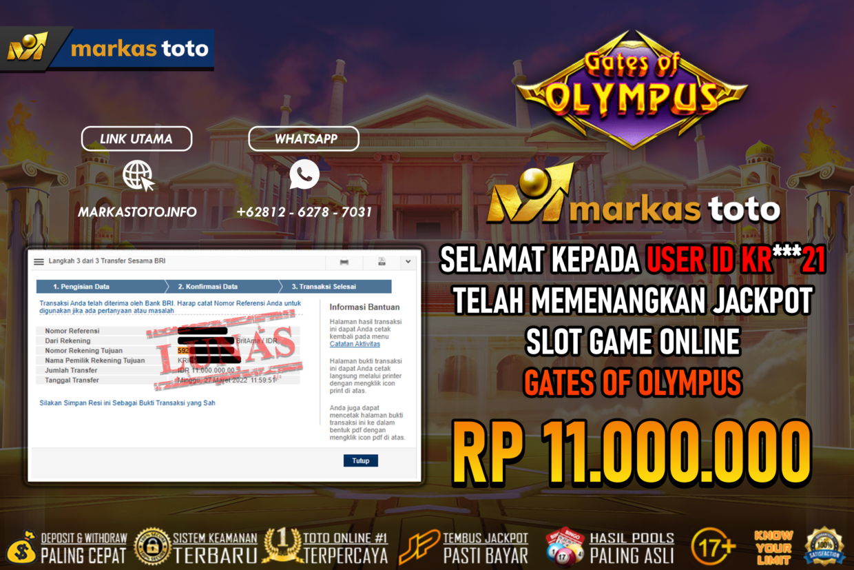 BUKTI PEMBAYARAN MEMBER JP SLOT PRAGMATIC GATES OF OLYMPUS DI MARKASTOTO USER ID KR21