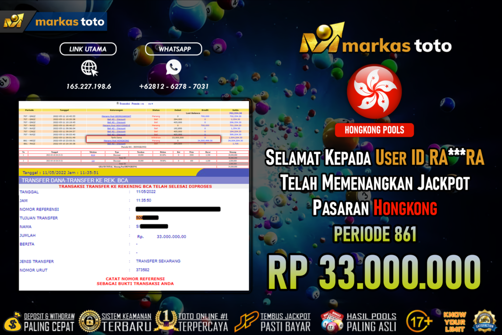 BUKTI PEMBAYARAN MEMBER JP TOGEL HK DI MARKASTOTO USER ID RARA 