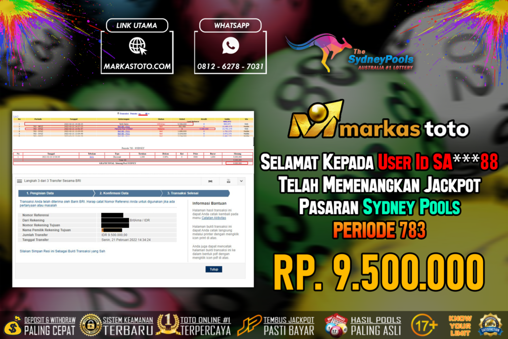 BUKTI PEMBAYARAN MEMBER JP TOGEL SYDNEY DI MARKASTOTO USER ID SA88