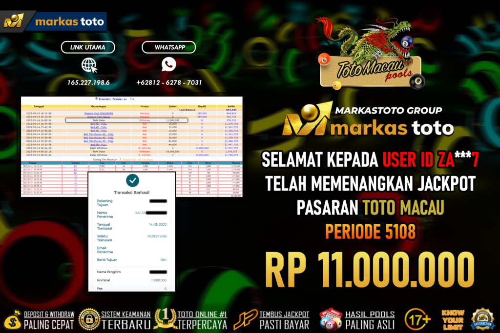 BUKTI PEMBAYARAN MEMBER JP TOGEL SYDNEY DI MARKASTOTO USER ID ZA***7