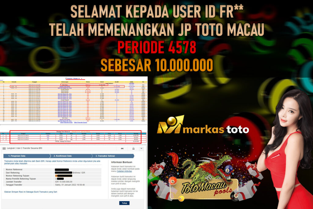 BUKTI PEMBAYARAN MEMBER JP TOGEL TOTOMACAU DI MARKASTOTO USER ID FR