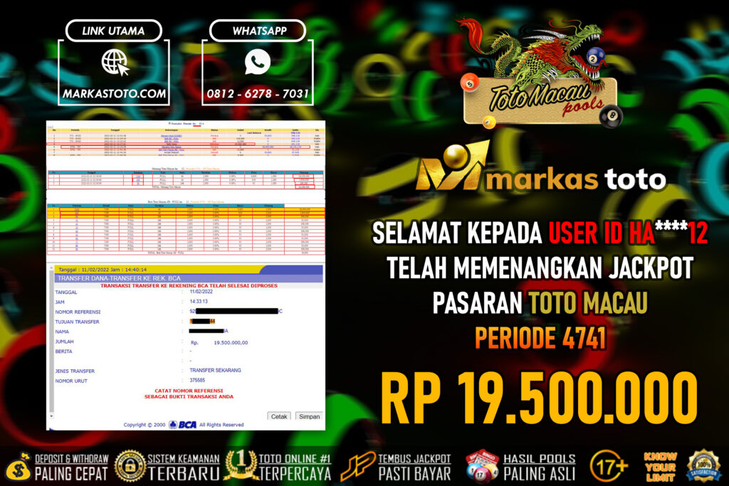 BUKTI PEMBAYARAN MEMBER JP TOGEL TOTOMACAU DI MARKASTOTO USER ID HA12