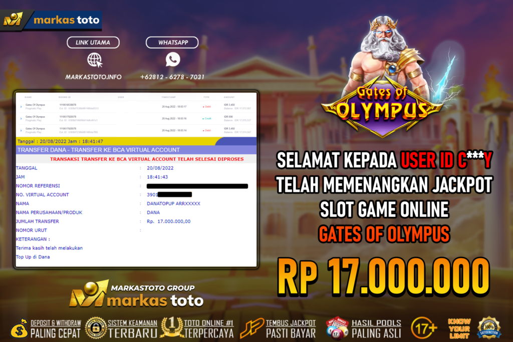 BUKTI PEMBAYARAN MEMBER JP SLOT PRAGMATIC GATES OF OLYMPUS DI MARKASTOTO USER ID CY