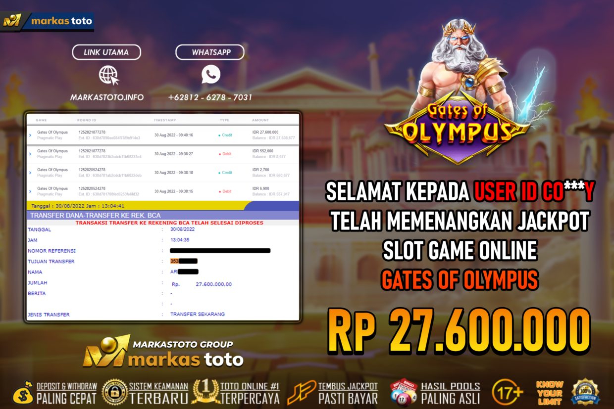 BUKTI PEMBAYARAN MEMBER JP SLOT PRAGMATIC GATES OF OLYMPUS DI MARKASTOTO USER ID CY