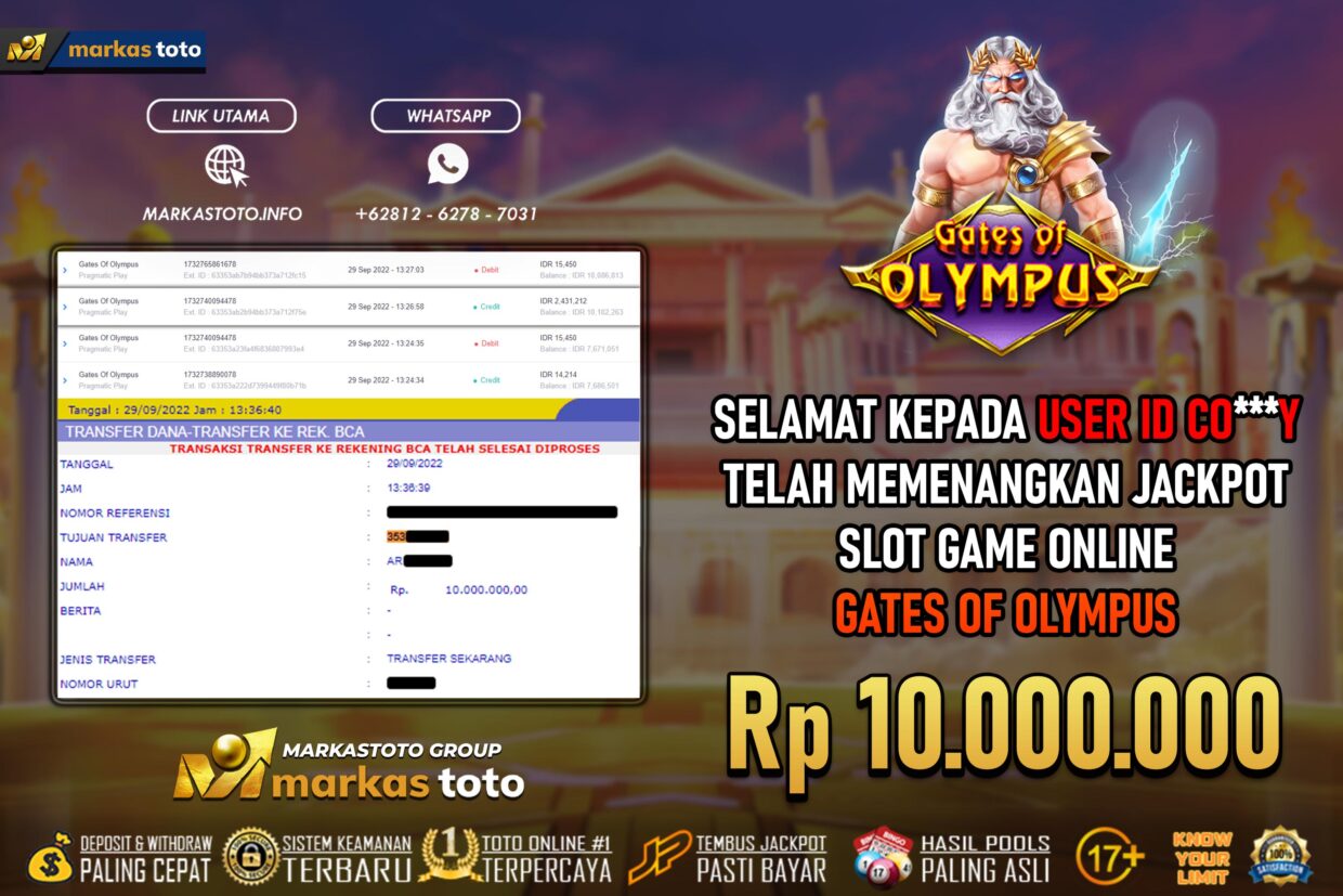 BUKTI PEMBAYARAN MEMBER JP SLOT PRAGMATIC GATES OF OLYMPUS DI MARKASTOTO USER ID COY