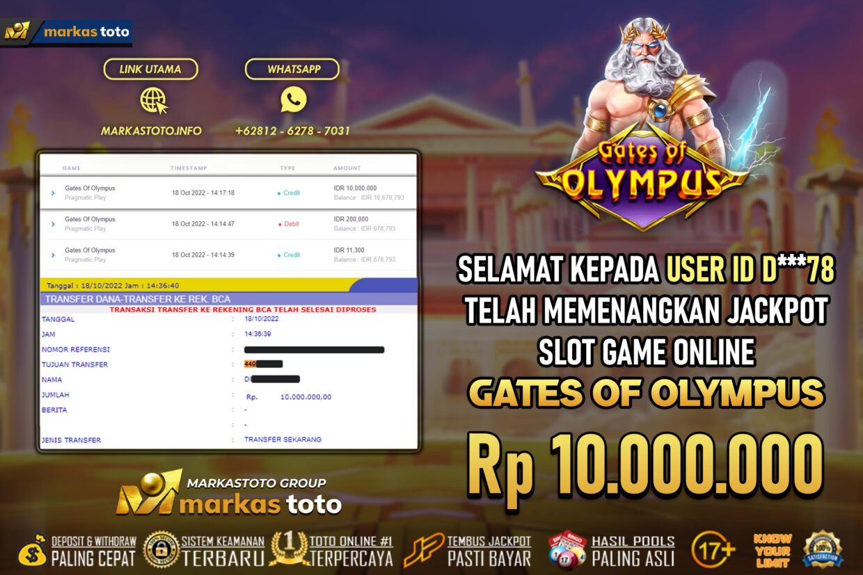 BUKTI PEMBAYARAN MEMBER JP SLOT PRAGMATIC GATES OF OLYMPUS DI MARKASTOTO USER ID D78