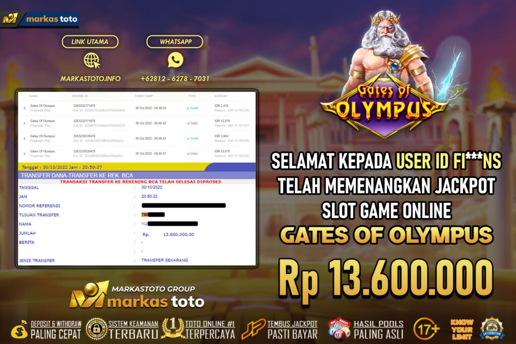 BUKTI PEMBAYARAN MEMBER JP SLOT PRAGMATIC GATES OF OLYMPUS DI MARKASTOTO USER ID FINS