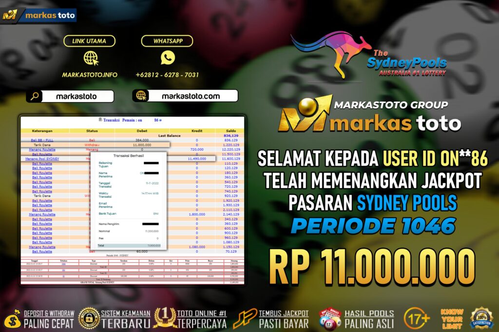 BUKTI PEMBAYARAN MEMBER JP TOGEL SYDNEY DI MARKASTOTO USER ID ON86