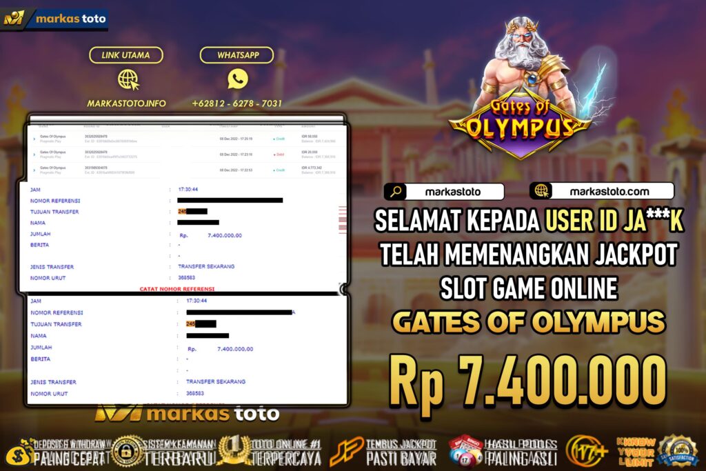 BUKTI PEMBAYARAN MEMBER JP SLOT PRAGMATIC GATES OF OLYMPUS DI MARKASTOTO USER ID JAK