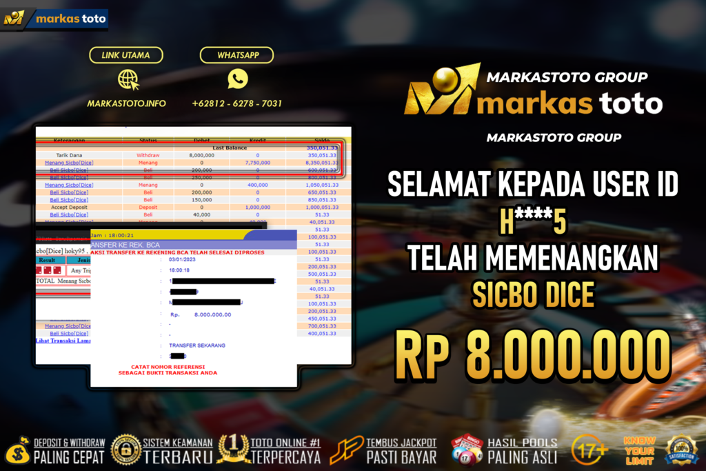 BUKTI PEMBAYARAN MEMBER JP LIVE CASINO DI MARKASTOTO USER ID H5