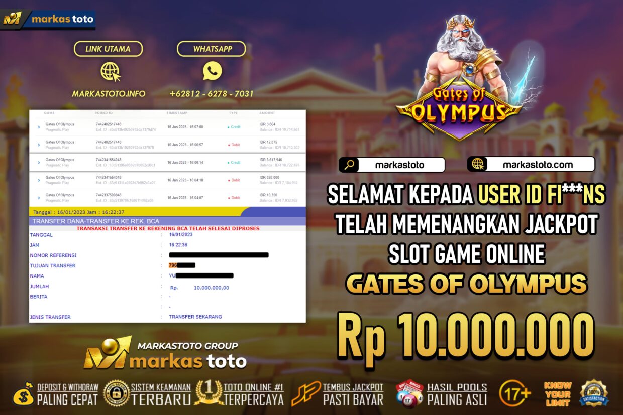 BUKTI PEMBAYARAN MEMBER JP SLOT PRAGMATIC SLOT MANIA OLYMPUS DI MARKASTOTO USER ID FINS