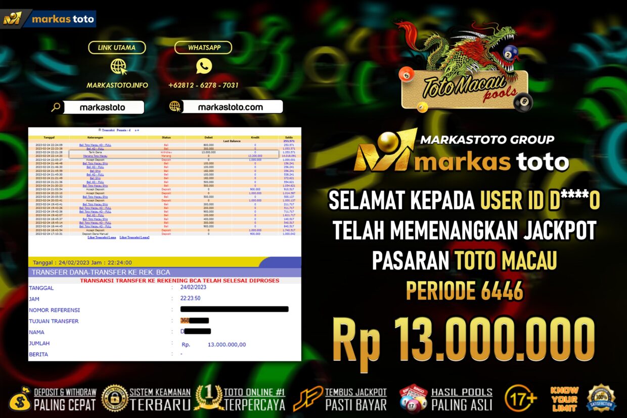 BUKTI PEMBAYARAN MEMBER JP TOGEL TOTO MACAU DI MARKASTOTO USER ID DO