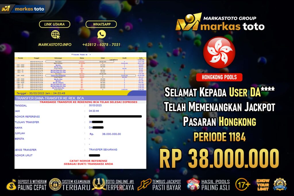 BUKTI PEMBAYARAN MEMBER JP TOGEL HONGKONG DI MARKASTOTO USER ID DA