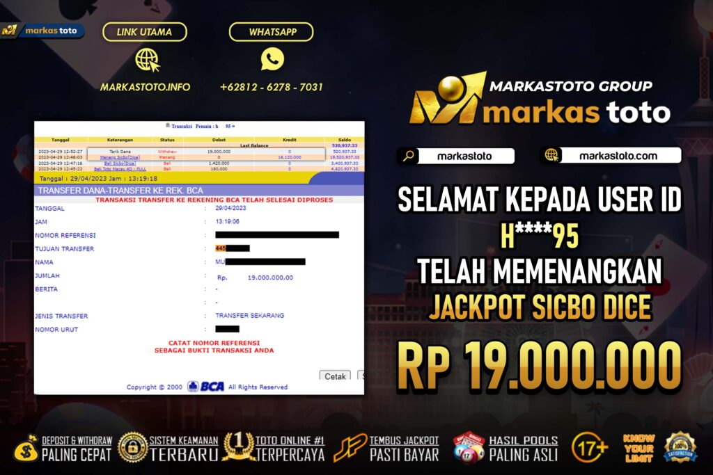 BUKTI PEMBAYARAN MEMBER JP LIVE CASINO DI MARKASTOTO USER ID H95