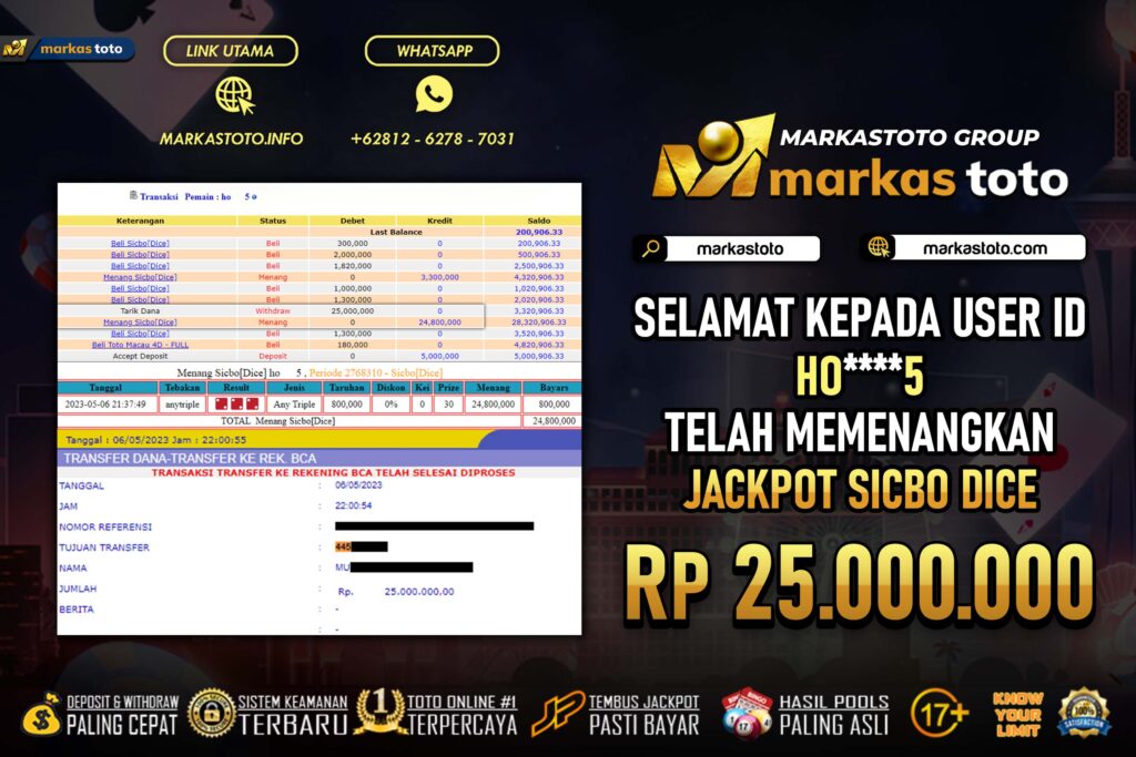 BUKTI PEMBAYARAN MEMBER JP LIVE CASINO DI MARKASTOTO USER ID HO5