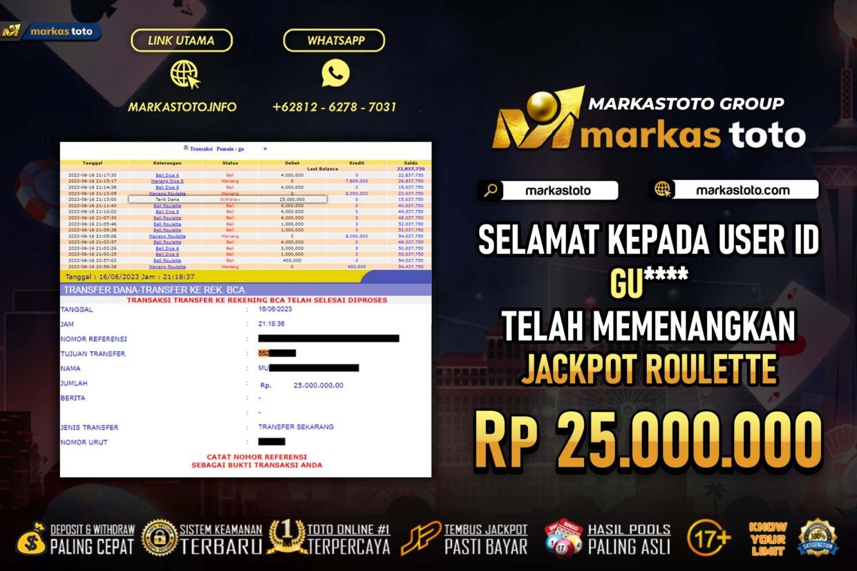 BUKTI PEMBAYARAN MEMBER JP LIVE CASINO DI MARKASTOTO USER ID GU