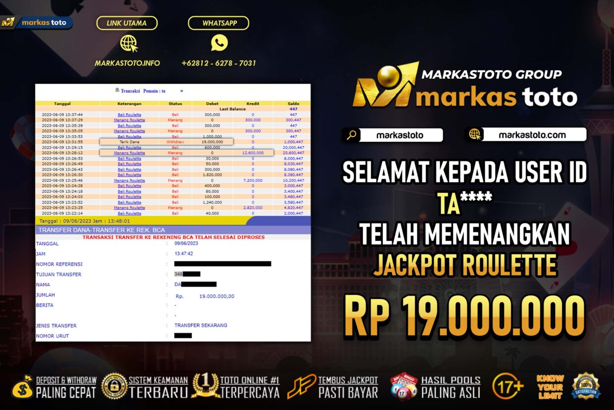 BUKTI PEMBAYARAN MEMBER JP LIVE CASINO DI MARKASTOTO USER ID TA