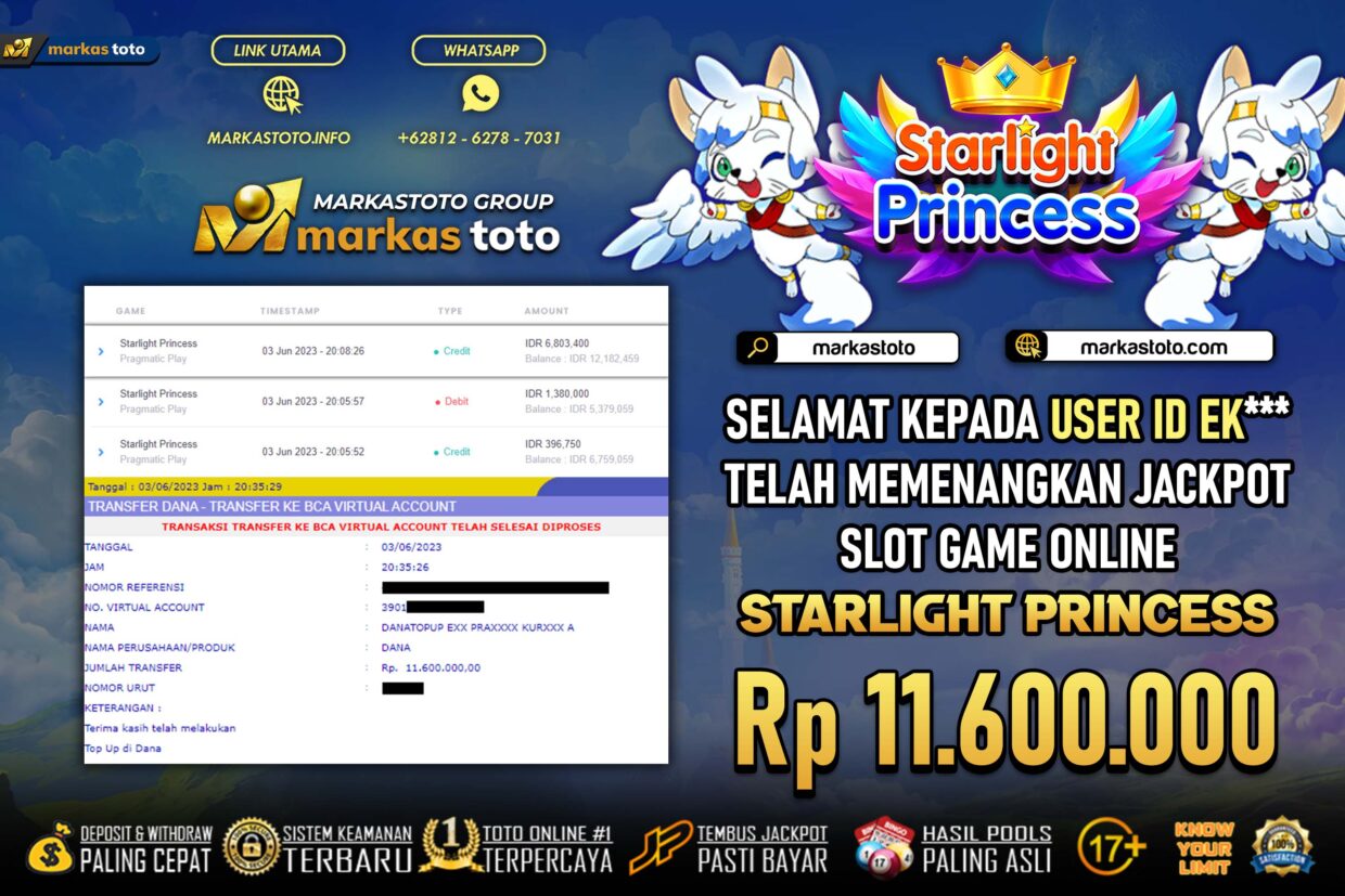 BUKTI PEMBAYARAN MEMBER JP SLOT PRAGMATIC STARLIGHT PRINCESS DI MARKASTOTO USER ID EK