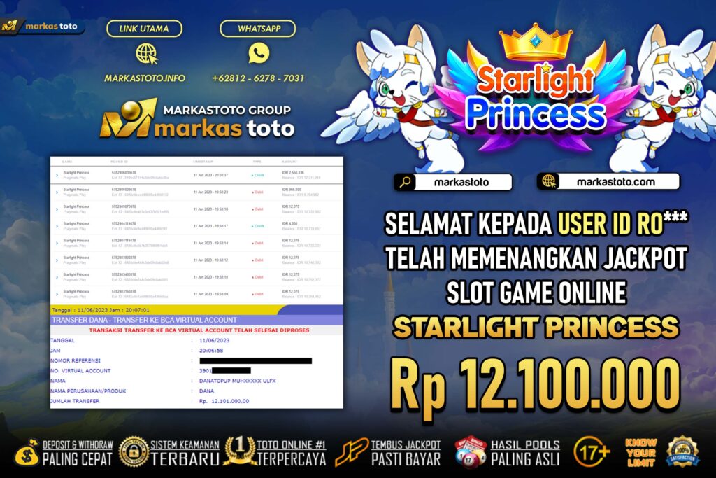 BUKTI PEMBAYARAN MEMBER JP SLOT PRAGMATIC STARLIGHT PRINCESS DI MARKASTOTO USER ID RO