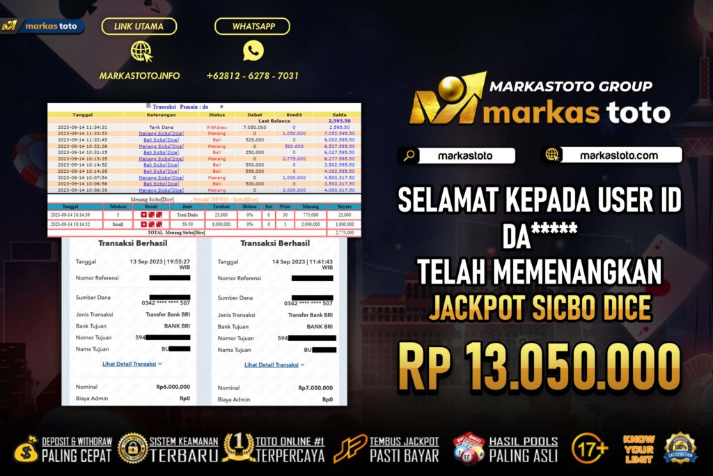 BUKTI PEMBAYARAN MEMBER JP LIVE CASINO DI MARKASTOTO USER ID DA