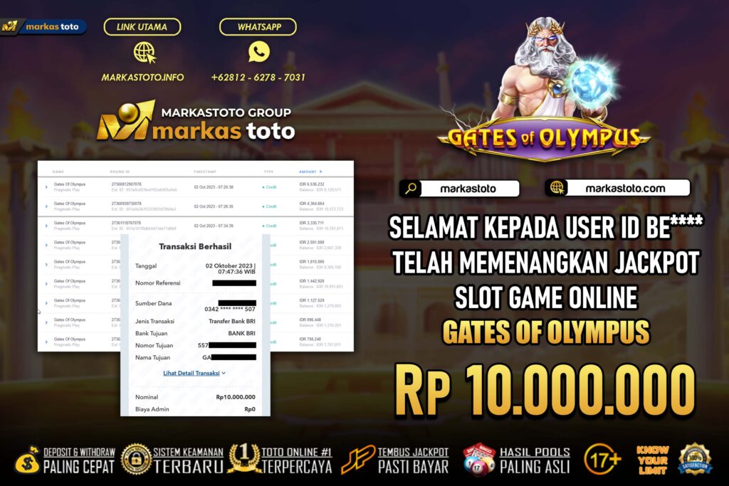 BUKTI PEMBAYARAN MEMBER JP SLOT PRAGMATIC SLOT GATES OF OLYMPUS DI MARKASTOTO USER ID BE