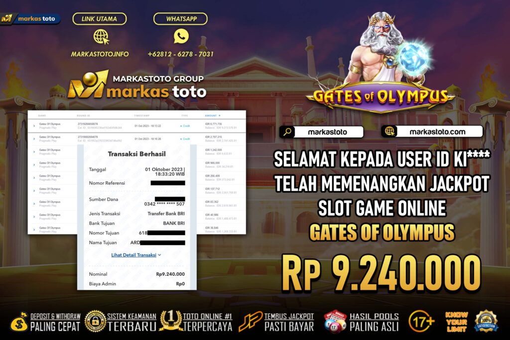 BUKTI PEMBAYARAN MEMBER JP SLOT PRAGMATIC SLOT GATES OF OLYMPUS DI MARKASTOTO USER ID KI