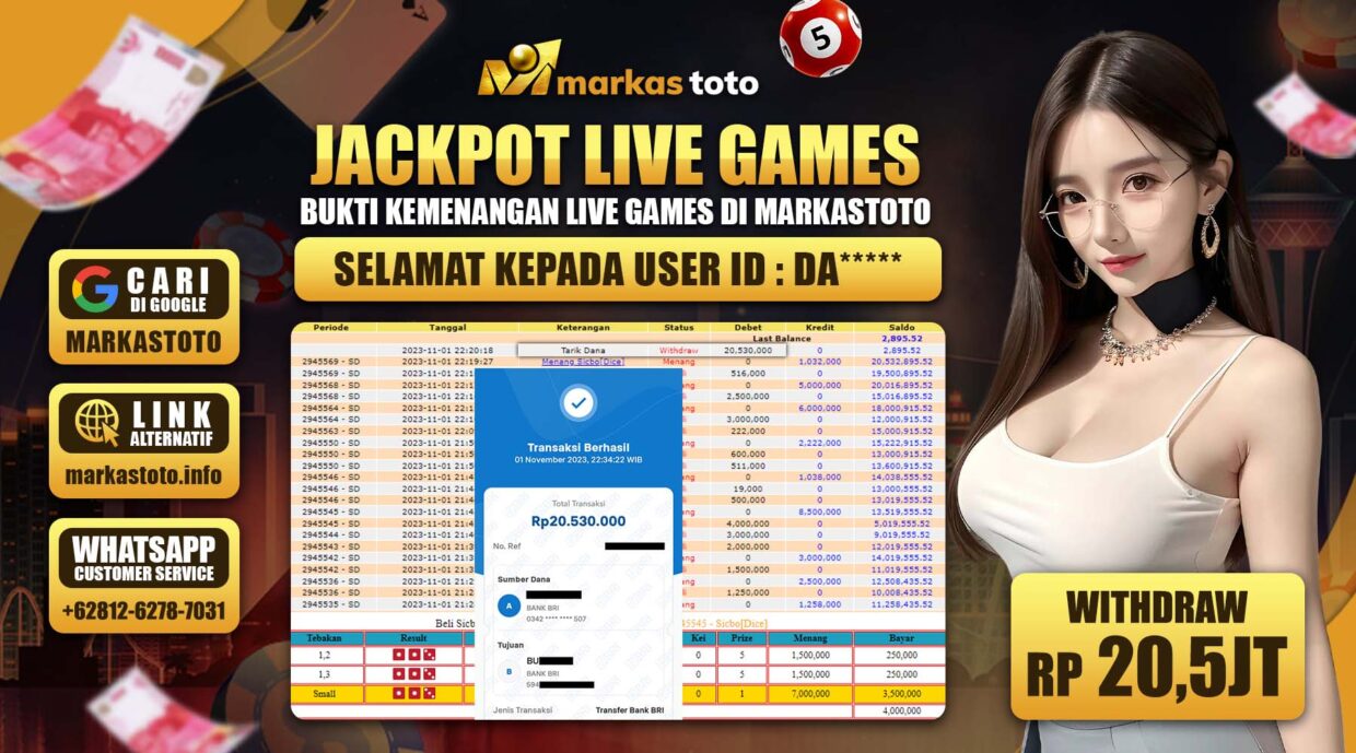 BUKTI PEMBAYARAN MEMBER JP LIVE CASINO DI MARKASTOTO USER ID DA