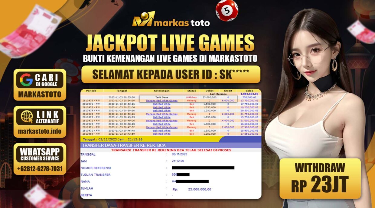 BUKTI PEMBAYARAN MEMBER JP LIVE CASINO DI MARKASTOTO USER ID SK