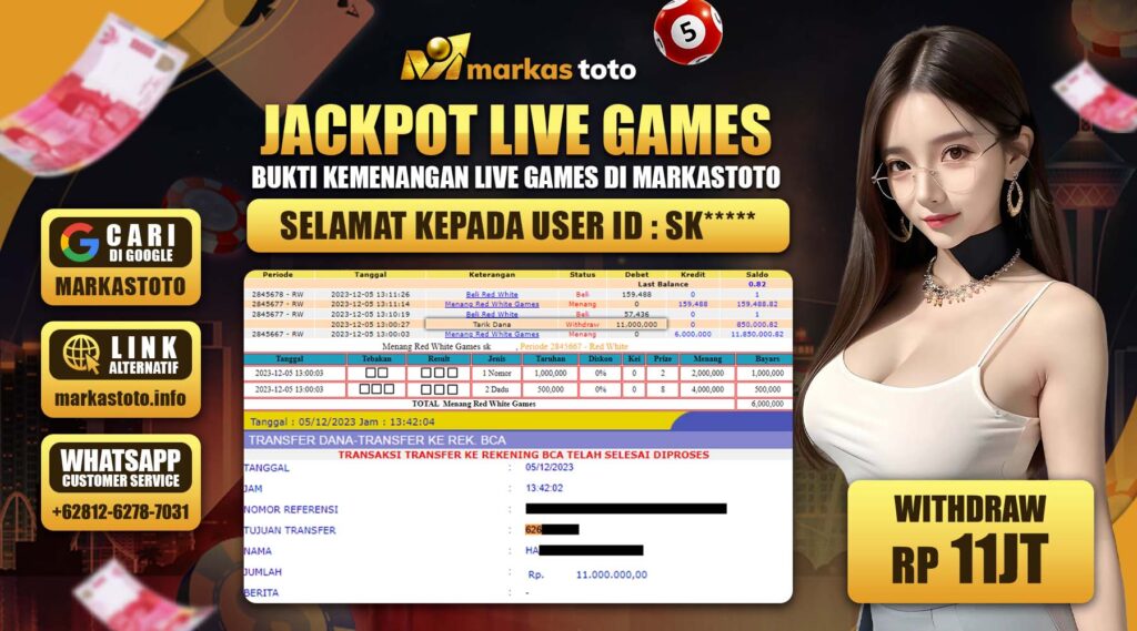 BUKTI PEMBAYARAN MEMBER JP LIVE CASINO DI MARKASTOTO USER ID SK