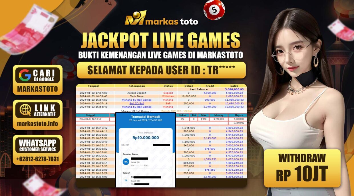 BUKTI PEMBAYARAN MEMBER JP LIVE CASINO DI MARKASTOTO USER ID TR