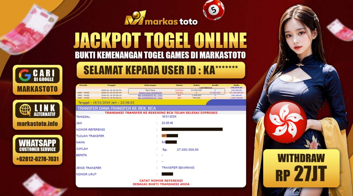 BUKTI PEMBAYARAN MEMBER JP TOGEL HONGKONG DI MARKASTOTO USER ID KA