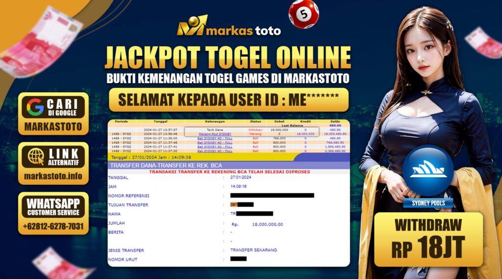 BUKTI PEMBAYARAN MEMBER JP TOGEL SYDNEY DI MARKASTOTO USER ID ME