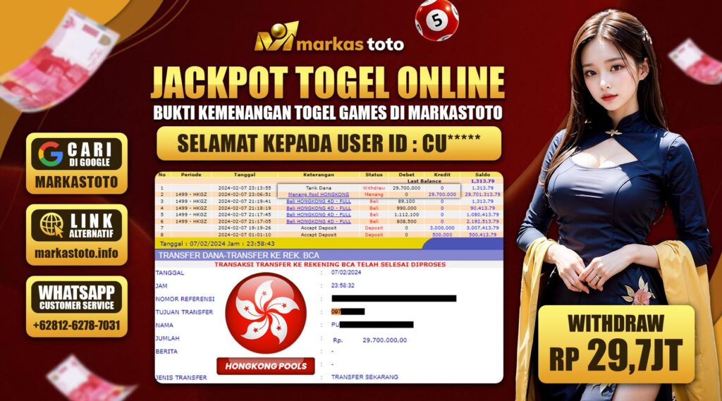 BUKTI PEMBAYARAN MEMBER JP TOGEL HONGKONG DI MARKASTOTO USER ID CU