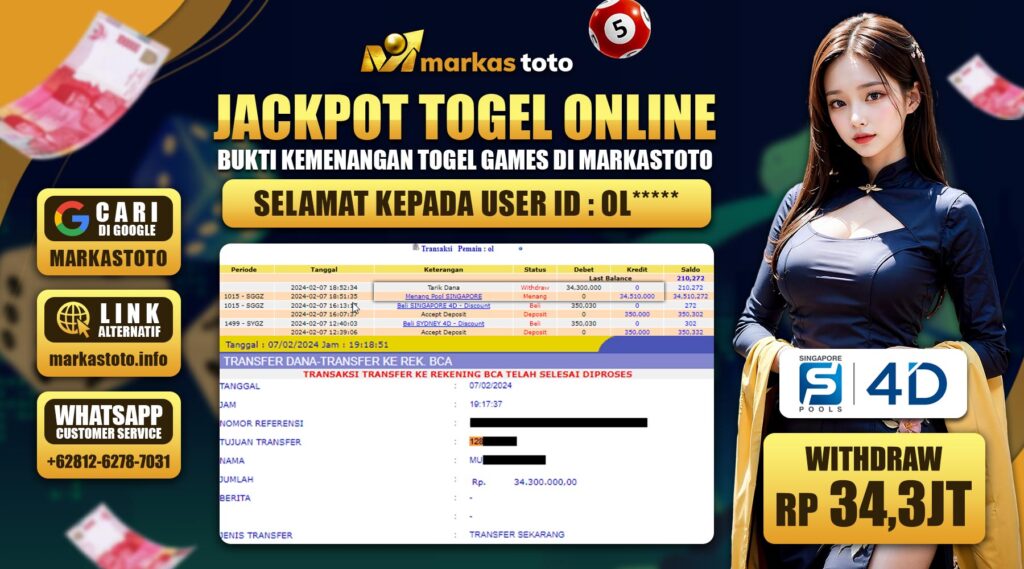 BUKTI PEMBAYARAN MEMBER JP TOGEL SGP DI MARKASTOTO USER ID OL