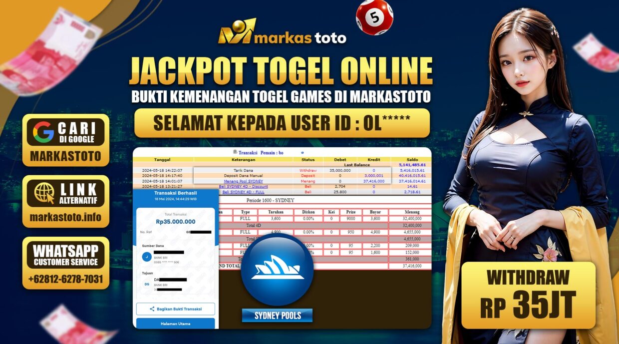 BUKTI PEMBAYARAN MEMBER JP TOGEL SYDNEY DI MARKASTOTO USER ID OL