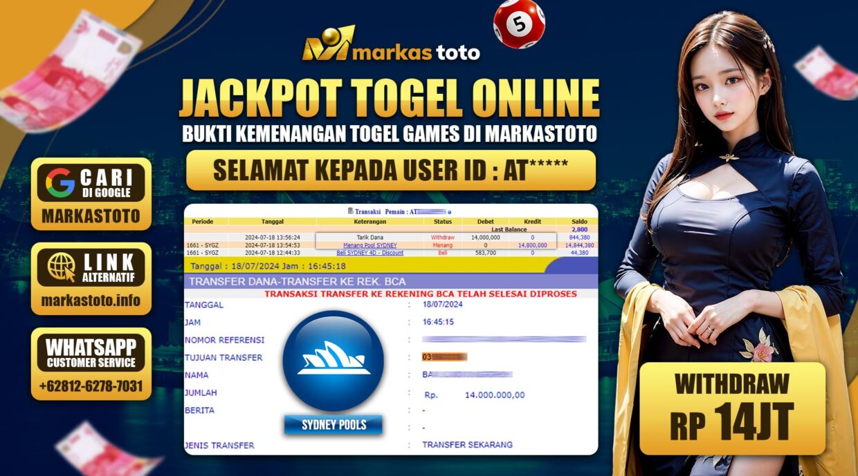 BUKTI PEMBAYARAN MEMBER JP TOGEL SYDNEY DI MARKASTOTO USER ID AT