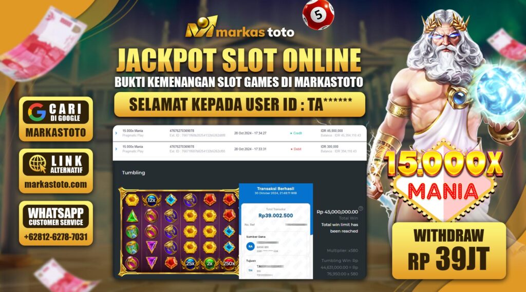 BUKTI PEMBAYARAN MEMBER JP SLOT PRAGMATIC SLOT 15000x MANIA DI MARKASTOTO USER ID TA